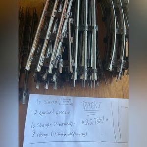 Total of 22 pieces vintage train track